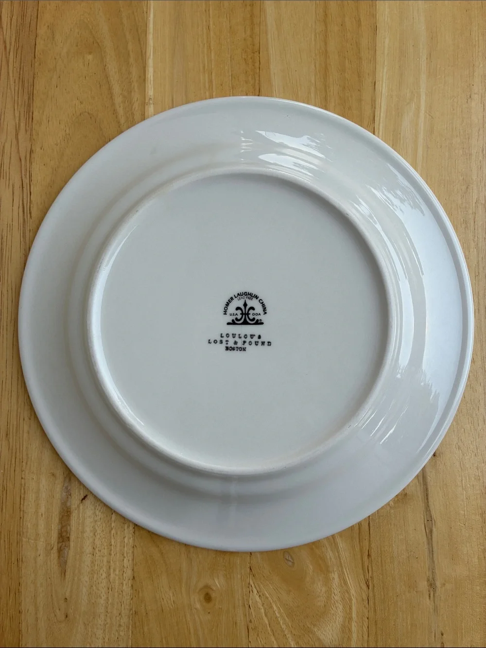 2 Boston Blue Plate Special Ceramic Dinner Plate - White with Navy Blue Trim
